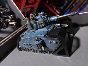 Close-up of a Magnetic Anchor securing a battle tank miniature